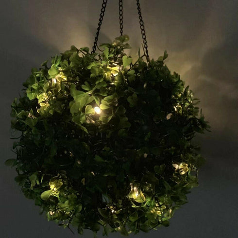 Solar Powered Topiary Ball With 20 LED Lights