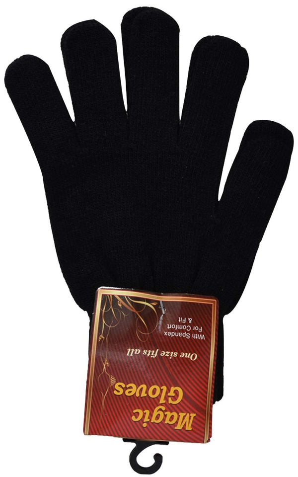 Unisex Magic Black Thermal Gloves - 1/6/12 Pairs