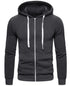 Mens Plain Fleece Zip Up Hoodie With Free Same Cord