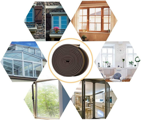 2 Pack Rubber Seal Weather Strip Foam Tape