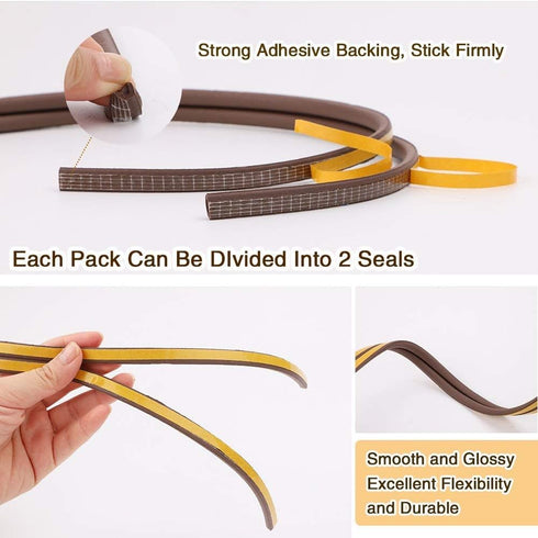 2 Pack Rubber Seal Weather Strip Foam Tape