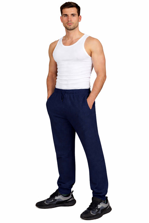 Men Elasticated Drawstring Fleece Bottoms