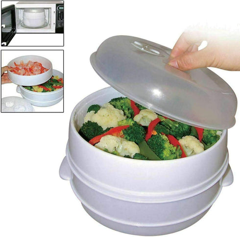 Microwave Steamer Bowl with Lid – BPA-Free Vegetable & Food Steaming Cooker for Healthy Quick Meals