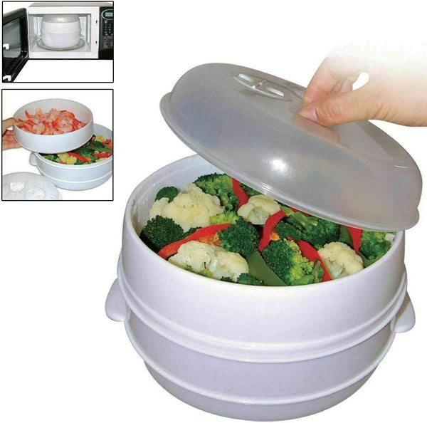 Microwave Steamer Bowl with Lid – BPA-Free Vegetable & Food Steaming Cooker for Healthy Quick Meals
