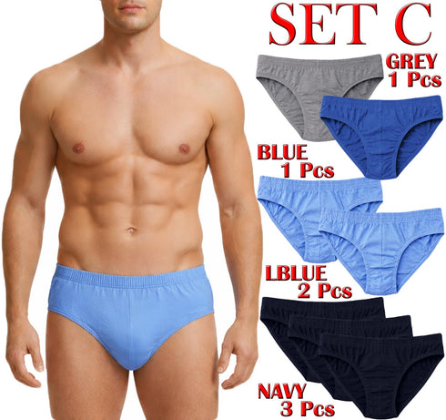 7 Pack Men's Briefs Slips Classic Cotton Underwear