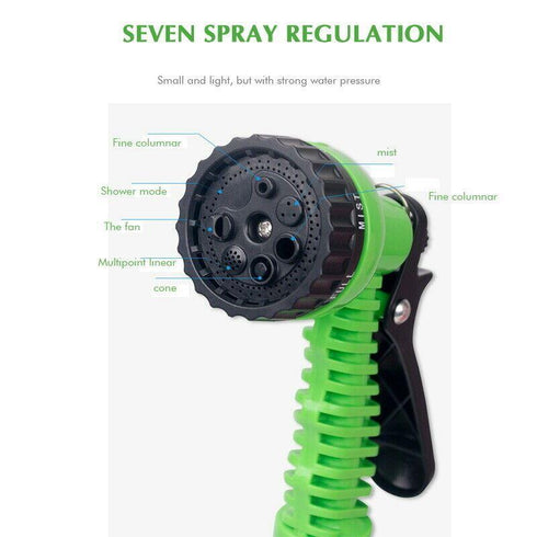 Expandable Garden Hose Pipe Extra Long Flexible Anti-Kink Spray Gun - 50/100 Feet