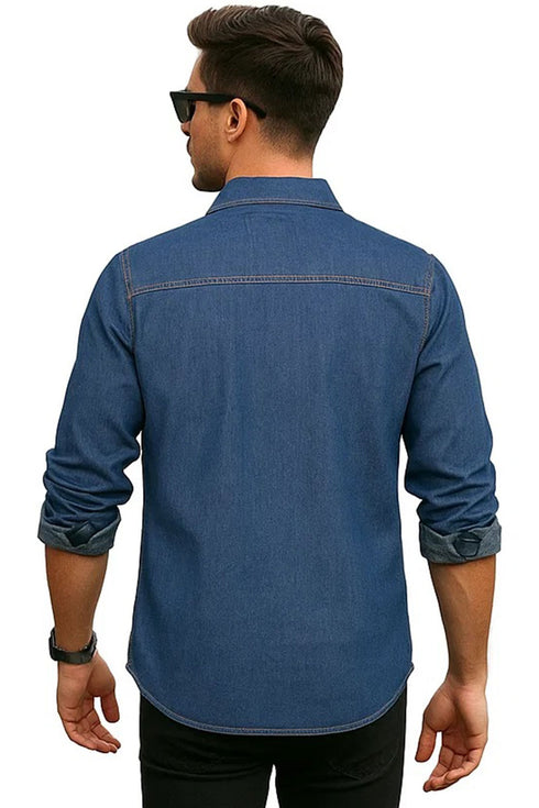 Mens Cotton Denim Long Sleeve Shirt