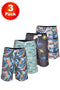 3 Pack Mens Hawaiian Beach Shorts