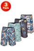 3 Pack Mens Hawaiian Beach Shorts