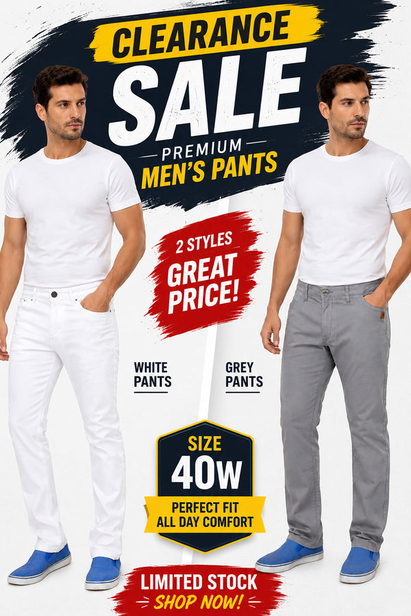 2 Pack Men’s Branded White & Grey Pants - From £7.49 Per Unit