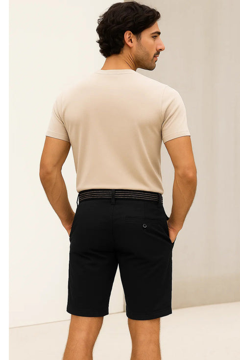 True Face Belted Chino Cotton Shorts