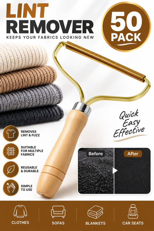 50-Pack Portable Lint Remover: Reusable Pet Hair, Fur & Fuzz Cleaner for Clothes, Carpets, Upholstery & Furniture - 50p Per Unit