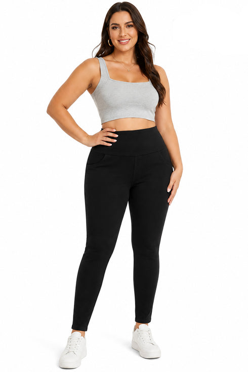 Women’s Black High Waisted Stretch Trousers UK 18-20