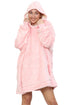 Unisex Oversized Blanket Hoodie – Pink Ultra Soft Wearable Fleece