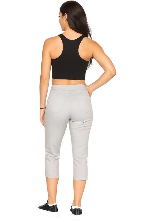 Women's Capri Pants – Casual Stretchy Slim Fit Cropped Bottoms