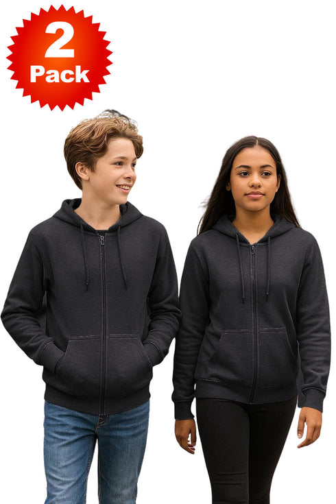 2 Pack Kids Same Cord Zip up Hoodie