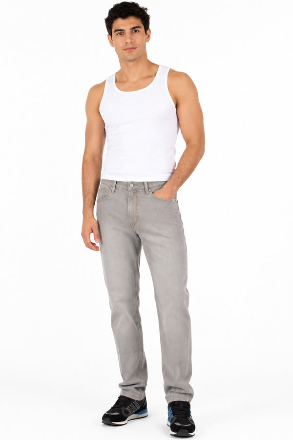 Men’s Grey Straight Leg Jeans