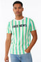 Mens Crew Neck Short Sleeve Striped T-shirt