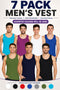 7 Pack Mens Plain Cotton Summer Vest - Assorted