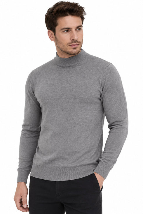 Brave Soul Men’s Grey Roll Neck Jumper