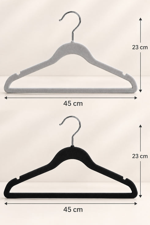 20 Pack Velvet Clothes Hangers with Non-Slip Bar and Shoulder Notches