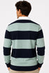 Men’s Long Sleeve Striped Rugby Shirt – 100% Cotton Polo Top.