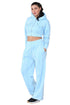 Women Zipper Crop Top Tracksuit