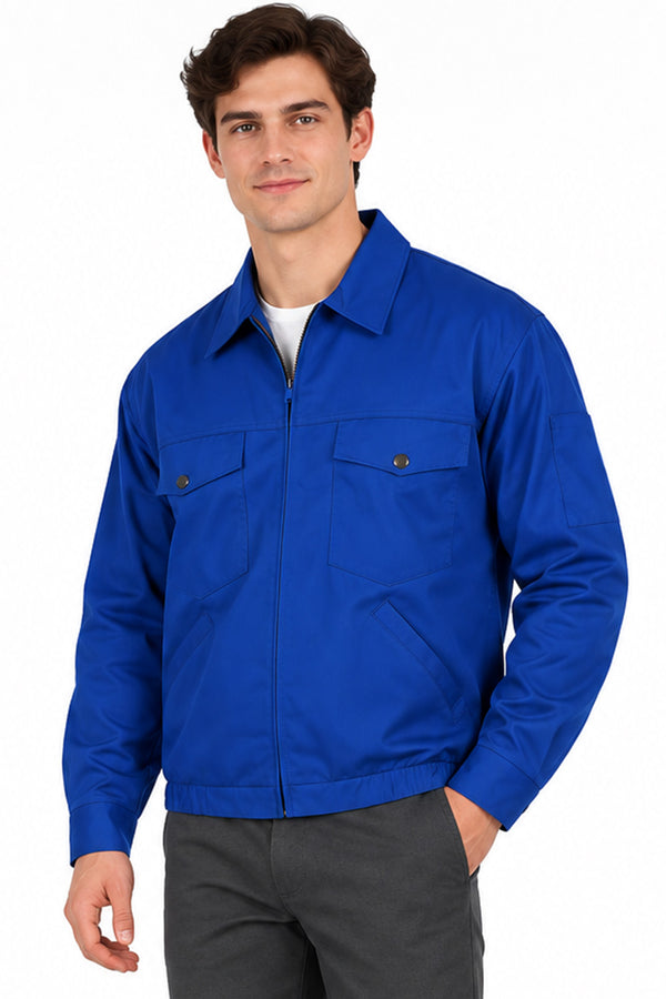 Men’s Polycotton Work Jacket – Tough & Durable, Lightweight, Multi-Pocket Zip-Up for Workwear