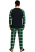 Men’s Green Plaid Christmas Pajamas Set - Printed Long Sleeve Holiday Sleepwear Set