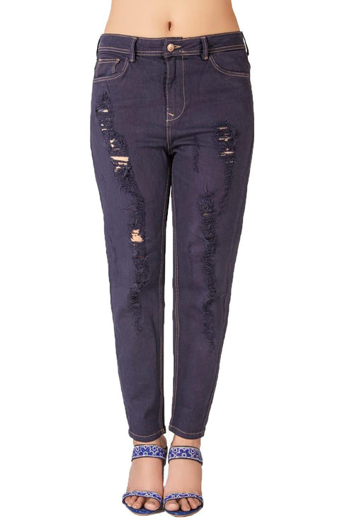 Ladies Ripped Stretch Jeans