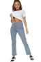 Ladies Stripe Stretch Denim Jeans