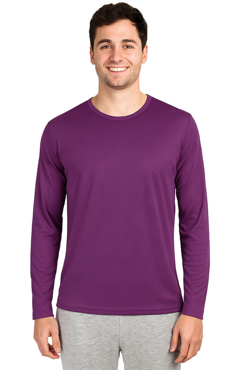 Men’s Quick Dry Polyester Long Sleeve T-Shirt – Lightweight Breathable Sports & Gym Top