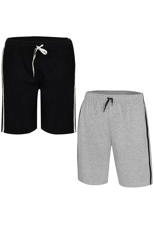 2 Pack Mens Cotton Loungewear Shorts