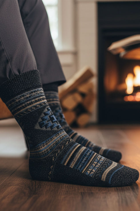 Men's Warm Wool Thermal Socks – Thick, Cozy Winter Socks for Cold Weather