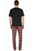 Mens Woven Lounge Polycotton T-Shirt Pajama Set