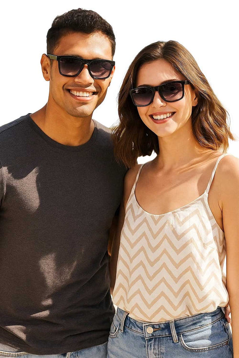 Unisex Square Sunglasses with UV Protection | Stylish Casual Eyewear