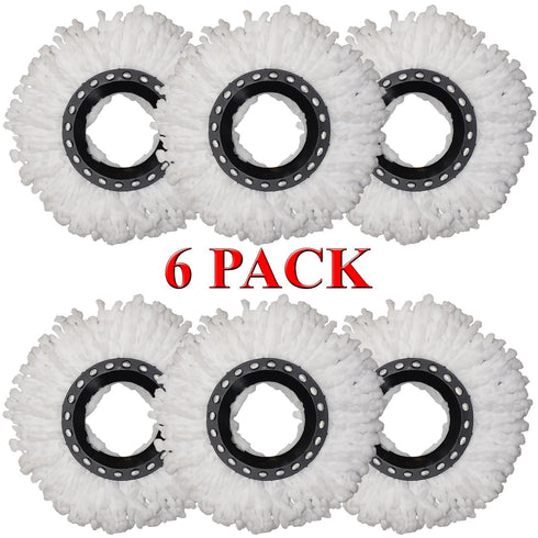 Spin Mop Refill Heads Replacement Pads - Compatible Microfiber Mop Heads – 2, 4, 6, 8, or 10 Pack