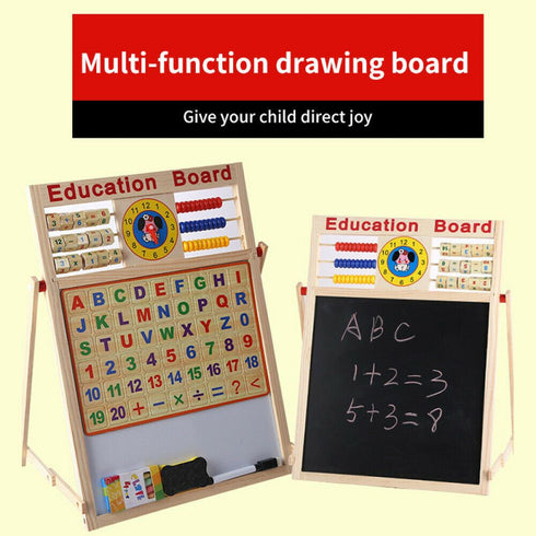 Kids Double Side 6in 1 Wooden Activity Board