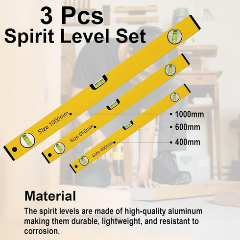 3 Pack High Accuracy Magnetic Spirit Level Set