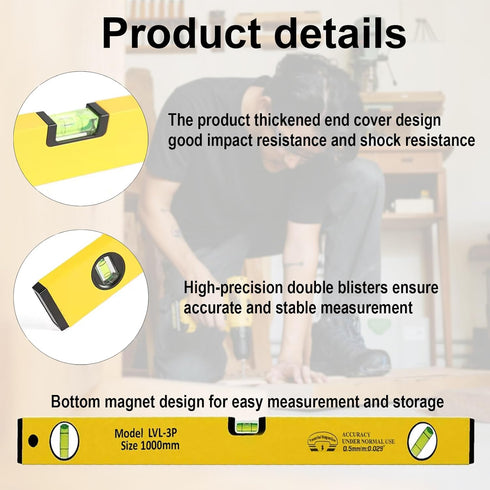3 Pack High Accuracy Magnetic Spirit Level Set