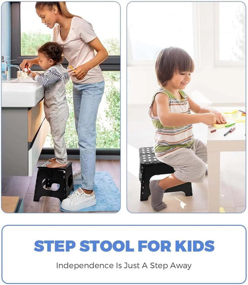 Foldable Plastic Step Stool with Non-Slip Surface