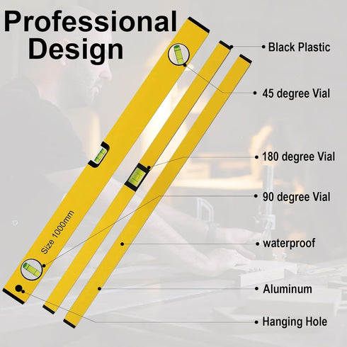 3 Pack High Accuracy Magnetic Spirit Level Set