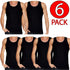 6 Pack Men's Plain Polycotton Sleeveless Vest – Soft, Lightweight, Print-Friendly Gym Tank Top
