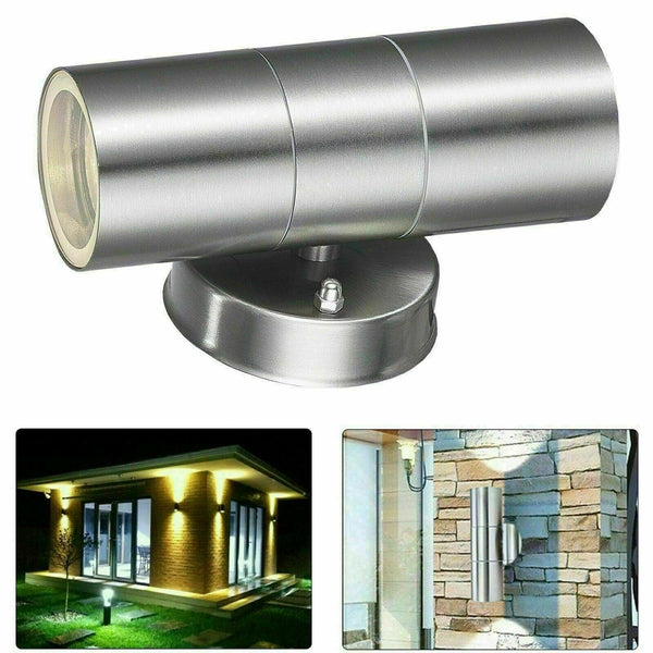 Outdoor Stainless Steel Up Down Wall Light – Modern Garden Wall Lamp (Bulb Not Included)