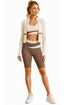 3 Piece Women’s Activewear Set with Sports Bra, Jacket & Cycling Shorts