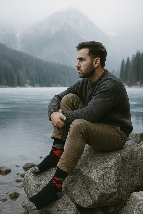 3 Pack Men Calf Length Socks - N406