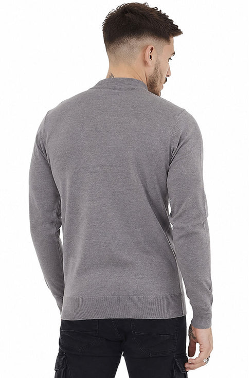 Brave Soul Men’s Grey Roll Neck Jumper