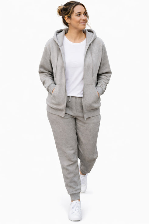 Women’s Hooded Tracksuit Set – Zip Up Hoodie & Joggers Lounge-wear Set