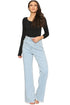 Women’s Light Wash High-Waisted Wide-Leg Jeans