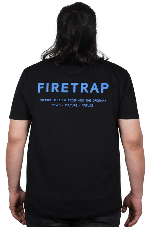 Fire Trap Mens Crew Neck Cotton T-shirt